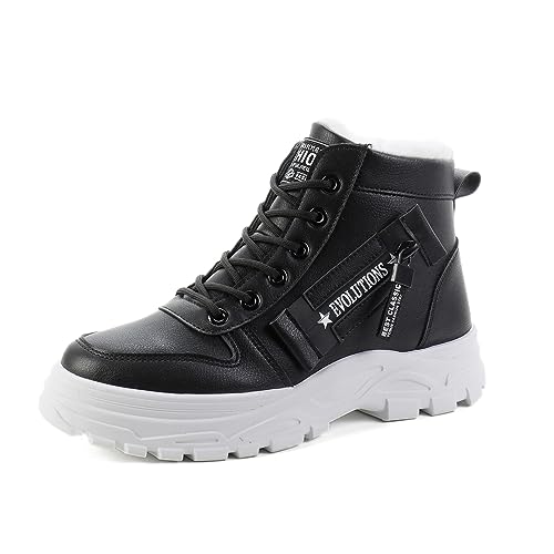 Yeeteepot Damen Winterstiefel Warm Gefütterte Winterschuhe Rutschfeste Stiefeletten Kurzschaft Stiefel Winter Outdoor Schneestiefel Schwarz 38 EU von Yeeteepot