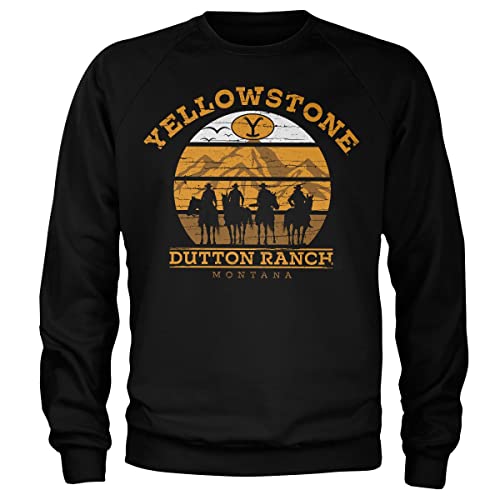 Yellowstone Offizielles Lizenzprodukt Cowboys Sweatshirt (Schwarz), Medium von Yellowstone