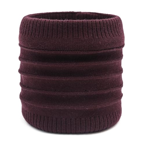 Yemlarey Schal Herren Winter Loop Schal Fleece Halswärmer Warm Schlauchschal Windschutz Herrenschal Damen Halsschlauch Weich Nackenwärmer Rundschal für Männer und Frauen (Weinrot) von Yemlarey