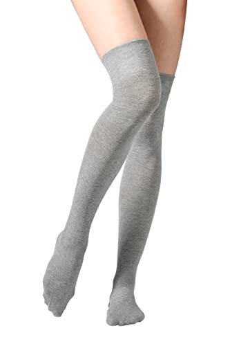 Yenita 2 Paar Damen Overknee Überknie Kniestrümpfe, One size, grau Uni Yenita 2 Paar Damen Overknee Überknie Kniestrümpfe, One size, grau Uni von Yenita