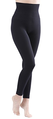 Yenita 2er Pack Damen Slim Leggings Taillen-Leggings Bauchweg Miederhose schwarz, Gr. XXL von Yenita