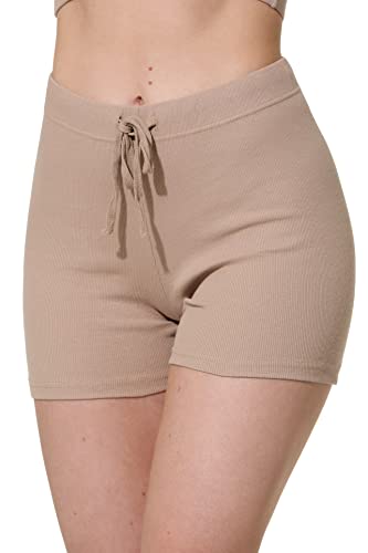 Yenita Damen RIPP-Jersey Shorts, Loungewear Shorts, beige, Gr. M von Yenita