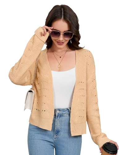 YesFashion Damen Bolero Leicht Strickjacke Kurze Cardigan Elegant Casual Bolero Sommerjacke Aprikose L YesFashion Damen Bolero Leicht Strickjacke Kurze Cardigan Elegant Casual Bolero Sommerjacke Aprikose L von YesFashion