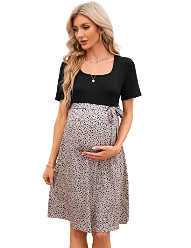 YesFashion Damen Elegant Umstandskleid Quadratischer Kragen Stillkleid mit Gürtel Sommer Schwangerschaftskleid Aprikose M YesFashion Damen Elegant Umstandskleid Quadratischer Kragen Stillkleid mit Gürtel Sommer Schwangerschaftskleid Aprikose M von YesFashion