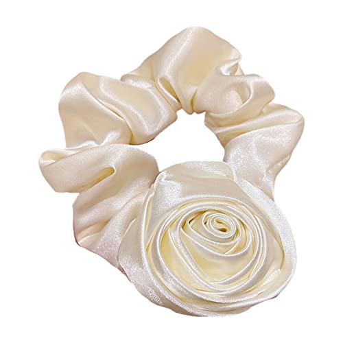 Elastische Haargummis für Damen, koreanische Rose, große Blume, Haarreif, Schachtelhalm, sanftes Haarzubehör, großer Darm, elastische Haarbänder von YiQinzcxg