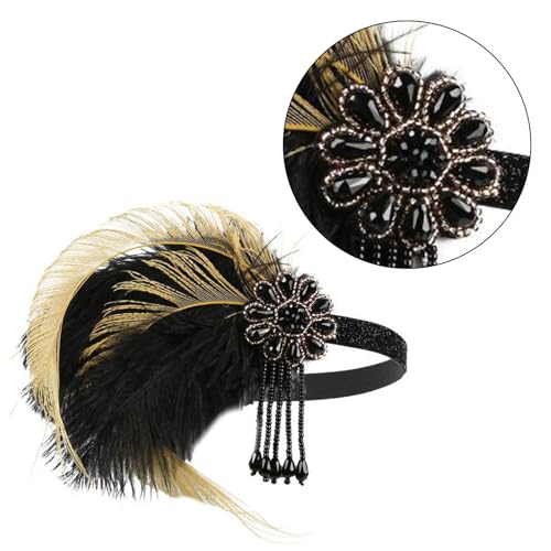 Feder-Stirnband für Damen, handgefertigt, Kopfbedeckung für Damen, Party-Kopfschmuck, brüllende 1920er-Jahre, Kunst-Feder-Stirnbänder für Damen, 1920er Jahre von YiQinzcxg