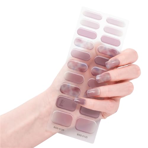 Halbgehärtete Gel-Nagelstreifen, Flicken, UV-/LED-Lampe, gehärteter Klebstoff, langlebig, volle Abdeckung, Gel-Nagelstiker, Maniküre, selbstklebende Nagelfolien, Hochzeit, Nagelaufkleber, Party, von YiQinzcxg