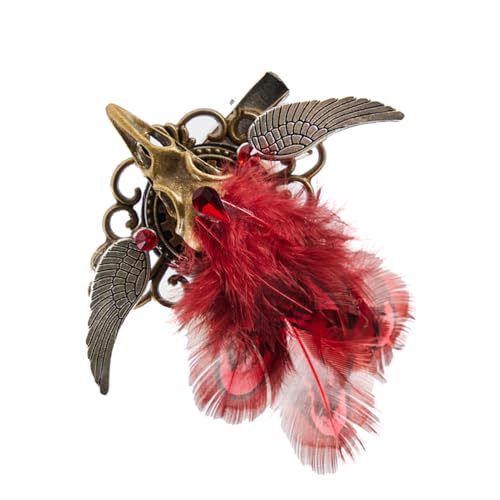 Steampunk-Brosche für Damen und Herren, PunkStyle, Zahnrad-Flügel, Feder, Brosche, Clip, Anstecknadel, Kostüm, Korsagen, coole Haarspange, Party-Haarschmuck von YiQinzcxg