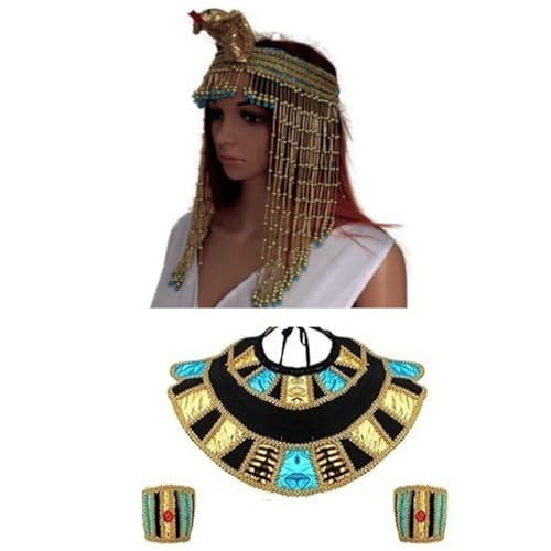 YiQinzcxg Goldene ägyptische Schlangen-Haarreif, Cosplay-Stirnbänder, Königin von Ägypten, Cosplay, coole Kopfbedeckung, goldene Kopfbedeckung von YiQinzcxg