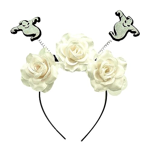 YiQinzcxg Stero-Stirnband für Erwachsene, Teenager, Fledermaus und Blume, Haarreif, Halloween, Party, Kopfschmuck, für Damen, Mädchen, Cosplay, Kostüm, Haarband, Fledermausflügel, Haarband von YiQinzcxg