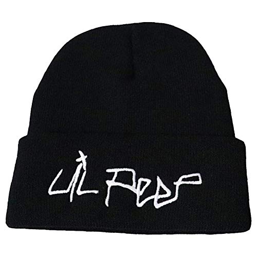 Yicare Unisex Stickerei Lil PEEP Beanies Mütze Strickwolle Beanie Slouch Skull Cap Hip-Hop Warme Wintermütze Herren und Damen Warme Wolle Gr. Einheitsgröße, Schwarz von Yicare