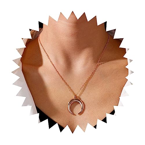 Yienate Boho Mondsichel Halskette Choker Vintage Gold Horn Geformt Mondsichel Anhänger Halsketten Erklärung Halbmond Halskette Schmuck Für Frauen Und Mädchen von Yienate