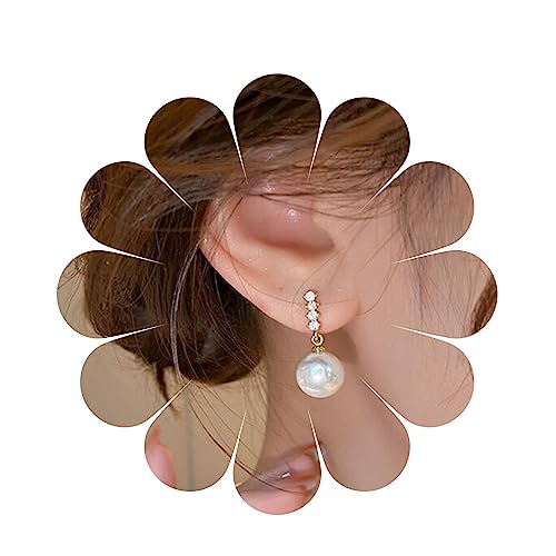 Yienate Boho Perle Tropfen Ohrringe Vintage Gold Strass Bar Ohrstecker Ohrringe Anweisung Perle Kugel Tropfen Baumeln Ohrringe Hochzeit Prom Brautjungfer Kristall Perlen Ohrringe Schmuck Für Frauen von Yienate