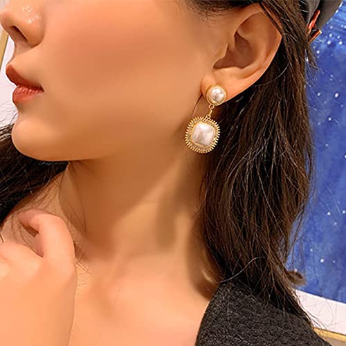 Yienate Kristall Perle Tropfen Ohrringe Ohrstecker Große Faux Perle Ohrringe Vintage Braut Perle Ohrring Gold Funkelnden Kristall Prom Ohrringe Schmuck Geschenk Für Frauen Mädchen von Yienate