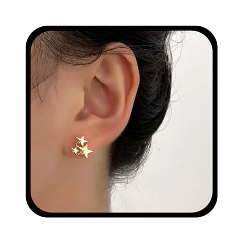 Yienate Winzige Sternhaufen-Ohrringe Ohrstecker Goldstern-Ohrringe Minimalistisch Kleine Sternknorpel Tragus-Ohrstecker Boho-Stern-Ohrringe Schmuck Für Frauen Und Mädchen von Yienate