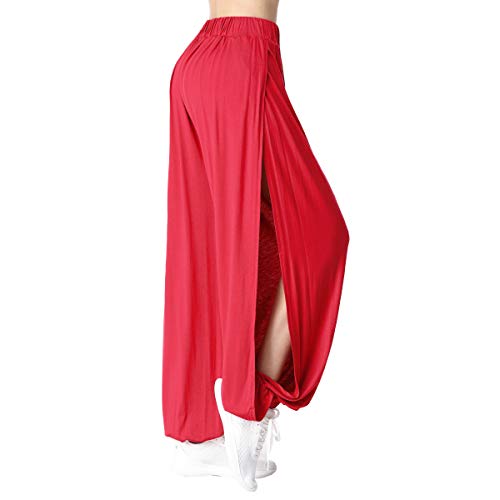 Sporthose Damen Hosen Yogahosen Sport Pumphose Haremshose Leichte Sommerhose Marlene Hose Dunkelrot XL (38/40) von Yigoo