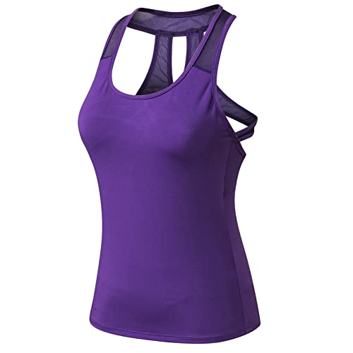 Damen Yoga Tank Tops Sport Tanktop Damen Atmungsaktive Shirts Schnell Trocknend Ärmellos Racerback Fitness Oberteil Lila S Damen Yoga Tank Tops Sport Tanktop Damen Atmungsaktive Shirts Schnell Trocknend Ärmellos Racerback Fitness Oberteil Lila S von Yimutian