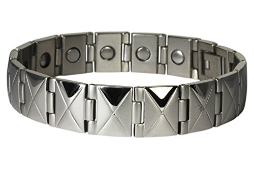 Yinga-Vital Magnetschmuck Armband"Stundenglas" im Stil Silbe für Herren Länge: 19.4 cm von Yinga-Vital