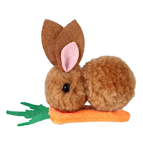 Haarnadel Ostern Haarnadel Kaninchen Karotte Plüsch Kinder Mini Haarnadel Haarspange Preppy Ohrringe (A-Kaffee, Einheitsgröße) von Yinguo