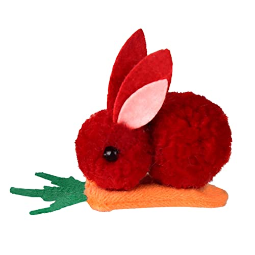 Haarnadel Ostern Haarnadel Kaninchen Karotte Plüsch Kinder Mini Haarnadel Haarspange Preppy Ohrringe (A-Rot, Einheitsgröße) von Yinguo