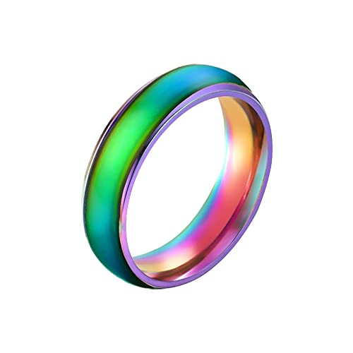Modischer Ring aus thermoplastischem Edelstahl, Farbwechsel, Schmuck, Geschenke für kleine Mädchen, camouflage, 5 von Yinguo