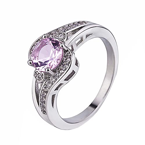 Ring Jewelry Vergoldete Farbe Liebesring Einfacher runder Stein Ring Rose Ringe für Teenager Mädchen, C, Einheitsgröße von Yinguo