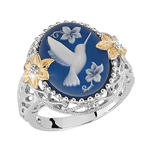 Ringform Großer Ring Diamant Kolibri Vintage Geschenk Diamant Ring Ringe Mädchen Ringe Alter 5-7 Jahre, C, Einheitsgröße von Yinguo