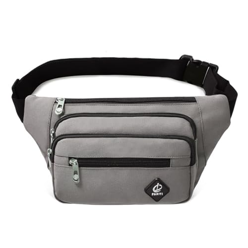 Bauchtasche Damen, Verstellbar Laufgürtel für Herren und Damen, Bauchtasche für Outdoor Reisen Sport Wandern Joggen Hundespaziergänge (Color : Grey, Size : Large) von Yinova