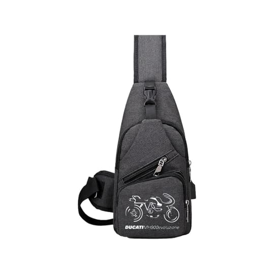 Brusttasche Sling Bag DU. CA. Ti, Brusttasche Herren Kleiner Rucksack, Anti-Diebstahl Crossbody Bag für Männer Frauen Wandern Reisen Radfahren(Color:Gray 4) von Yinova