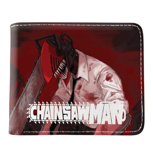 Chains-aw Man Geldbörse Anime, Cartoon-Münztasche Kleine Geldbörse, Kunstleder Kreditkartenetui Scheckkartenetui, für Kinder Geld Geldscheinfach und Münzfach(Color:Multicolor 9) von Yinova