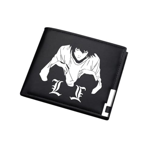 DEA. th No. te Wallet Anime, Karikatur Portmonee Klein Kompakt, PU Leder Münzbörse Wallet mit Sichtfenster, für Kinder Fans(Color:Black 3) von Yinova