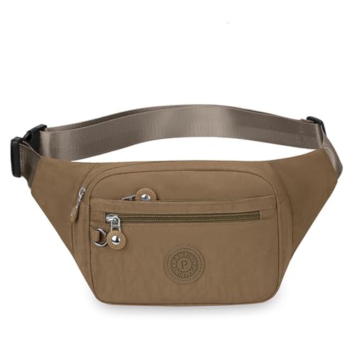 Hüfttasche, Wasserdicht Hüfttasche für Herren und Damen, Bauchtasche für Outdoor Reisen Sport Wandern Joggen Hundespaziergänge (Color : Khaki, Size : One Size) von Yinova