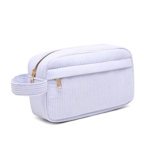 Kulturbeutel für Fluggesellschaften, Vielseitige Schminktasche Reißverschlusstasche, Reise Make up Tasche für Mädchen Frauen (Color : Lightpurple, Size : One Size) von Yinova