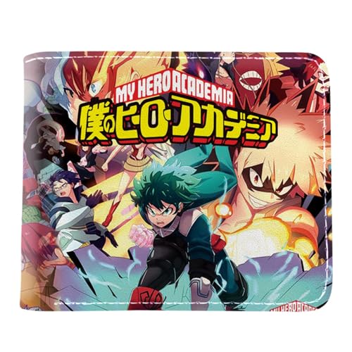 My He-ro Academ-ia Anime-Geldbörsen, Karikatur Portmonee Klein Kompakt, PU-Leder Geldbörse Brieftasche Wallet, für Kinder Fans(Color:Multicolor 1) von Yinova