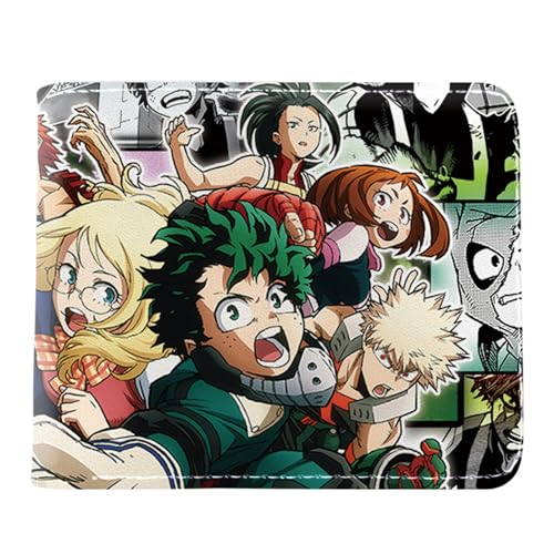 My He-ro Academ-ia Anime-Geldbörsen, Karikatur Portmonee Klein Kompakt, PU-Leder Geldbörse Brieftasche Wallet, für Kinder Fans(Color:Multicolor 7) von Yinova