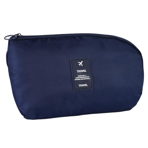 Schminktasche, Tragbare Kosmetiktasche, Kosmetiktasche Make up für Damen und Mädchen (Color : Dark Blue, Size : One Size) von Yinova