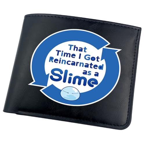 That Time I Got Rein-carn-ated As a Slime Anime Wallet, Bifold Kleiner Geldbeutel, PU Leder Geldbörse Brieftasche Wallet, Hält Kleingeld, Ausweis und Münzen(Color:Black 4) von Yinova