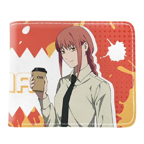 Yinova Chains-aw Man Brieftasche Anime, Faltbare Geldbörse Herren Slim Wallet, PU-Leder Kreditkartenhalter Geldbörsen, für Anime-Fan-Geschenke Jungen und Mädchen(Color:Multicolor 4) von Yinova