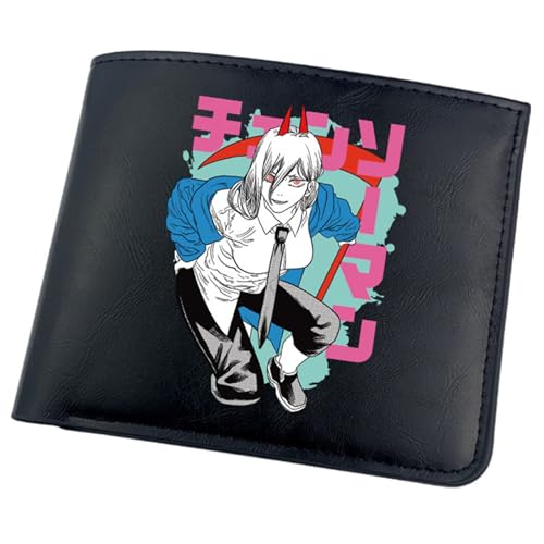 Yinova Chains-aw Man Geldbörse Anime, Cartoon-Münztasche Kleine Geldbörse, Kunstleder Kreditkartenetui Scheckkartenetui, für Männer Geschenke(Color:Black 2) von Yinova