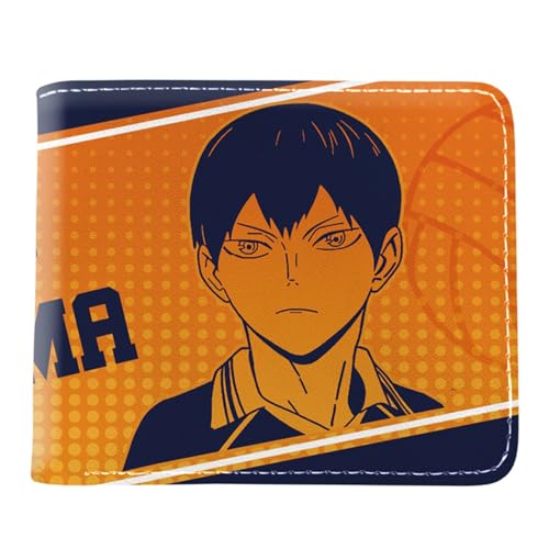 Yinova Haiky-uu!! Geldbörse Anime Mittelgroß, Zweifach Gefalteter Geldbörse Klein, PU-Leder Kreditkartenetui Wallet Brieftasche, (Color:Multicolor 2) von Yinova