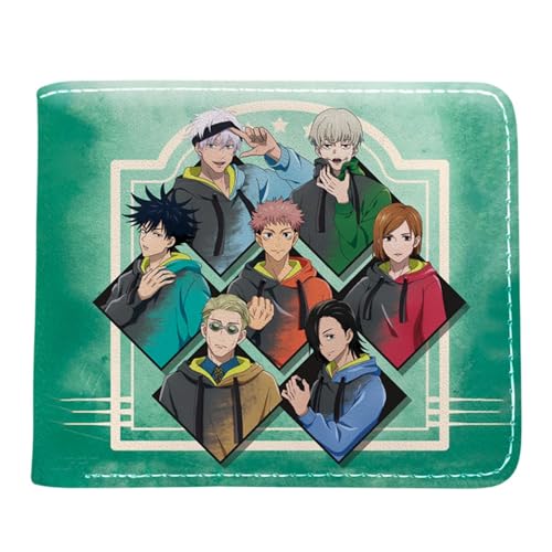 Yinova Jujut-su Kais-en Portemonnaie Anime, Cartoon-Münztasche Kleine Geldbörse, Kunstleder Kartenetui Geldtasche mit Münzfach, für Männer Geschenke(Color:Multicolor 12) von Yinova