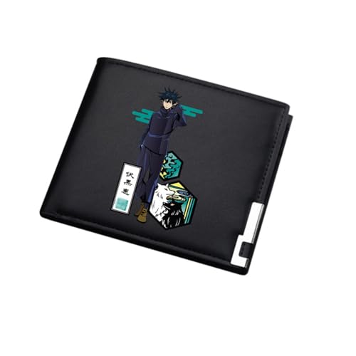 Yinova Jujut-su Kais-en Wallet Anime, Karikatur Portmonee Klein Kompakt, PU Leder Münzbörse Wallet mit Sichtfenster, für die Schule Familie Jungen Mädchen Anime Fans(Color:Multicolor 6) von Yinova