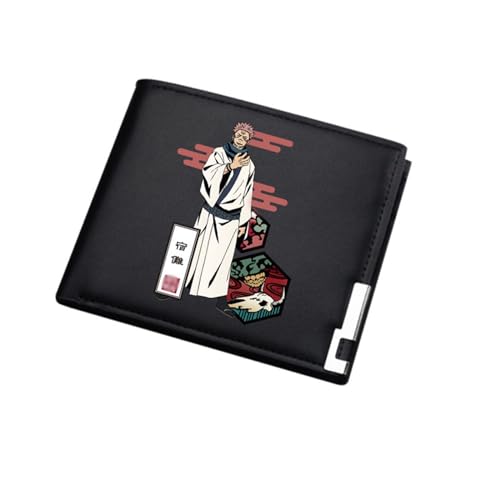 Yinova Jujut-su Kais-en Wallet Anime, Karikatur Portmonee Klein Kompakt, PU Leder Münzbörse Wallet mit Sichtfenster, für die Schule Familie Jungen Mädchen Anime Fans(Color:Multicolor 9) von Yinova