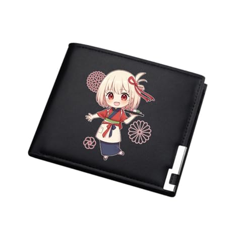 Yinova Lycor-is Reco-il Geldbeutel Anime Mittelgroß, Faltbare Slim Wallet, PU Leather Geldbörse Brieftasche Wallet, für die Schule Familie Jungen Mädchen Anime Fans(Color:Multicolor 1) von Yinova