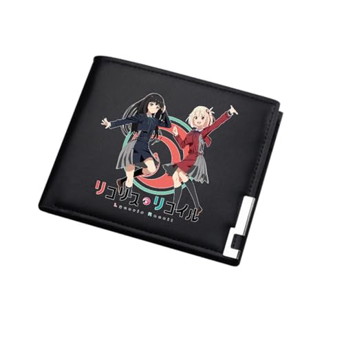 Yinova Lycor-is Reco-il Geldbeutel Anime Mittelgroß, Faltbare Slim Wallet, PU Leather Geldbörse Brieftasche Wallet, für die Schule Familie Jungen Mädchen Anime Fans(Color:Multicolor 4) von Yinova