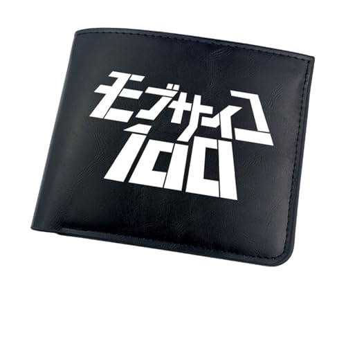 Yinova M-ob Psyc-ho 100 Portemonnaie Anime, Cartoon-Münztasche Kleine Geldbörse, Kunstleder Kartenetui Geldtasche mit Münzfach, für die Schule Familie Jungen Mädchen Anime Fans(Color:Black 15) von Yinova