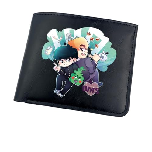 Yinova M-ob Psyc-ho 100 Portemonnaie Anime, Cartoon-Münztasche Kleine Geldbörse, Kunstleder Kartenetui Geldtasche mit Münzfach, für die Schule Familie Jungen Mädchen Anime Fans(Color:Black 3) von Yinova