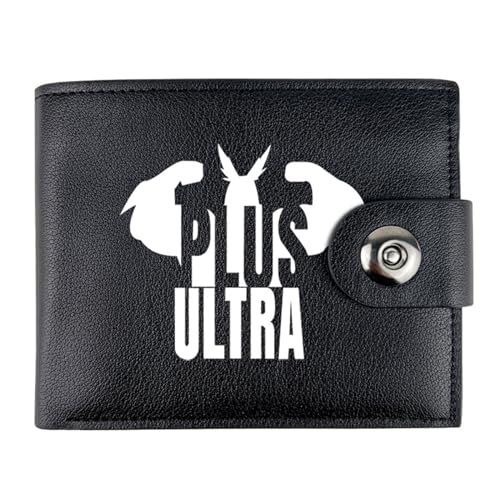 Yinova My He-ro Academ-ia Anime-Geldbörsen, Karikatur Portmonee Klein Kompakt, PU-Leder Geldbörse Brieftasche Wallet, für die Schule Familie Jungen Mädchen Anime Fans(Color:Black 16) von Yinova