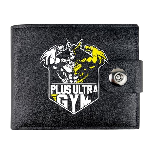 Yinova My He-ro Academ-ia Anime-Geldbörsen, Karikatur Portmonee Klein Kompakt, PU-Leder Geldbörse Brieftasche Wallet, für die Schule Familie Jungen Mädchen Anime Fans(Color:Black 17) von Yinova