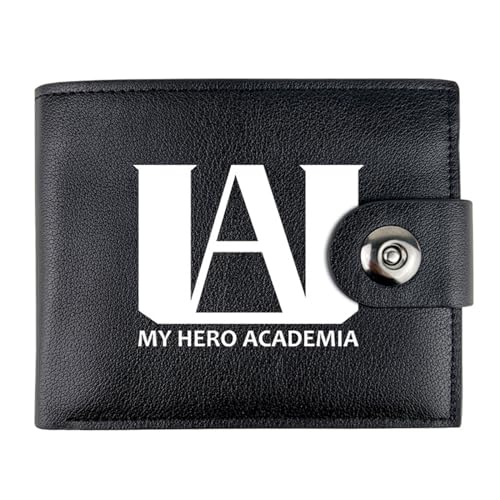 Yinova My He-ro Academ-ia Anime-Geldbörsen, Karikatur Portmonee Klein Kompakt, PU-Leder Geldbörse Brieftasche Wallet, für die Schule Familie Jungen Mädchen Anime Fans(Color:Black 8) von Yinova